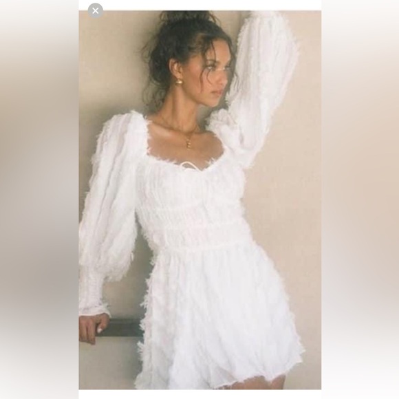 Sabo Luxe Trinty Dresses & Skirts - NWT Sabo Luxe Trinity Dress XS White Boho Puff Sleeve Mini